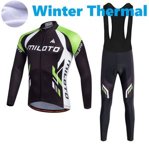 2023 Pro Mens verde negro invierno ciclismo Jersey conjunto manga larga bicicleta de montaña ciclismo ropa transpirable MTB bicicleta ropa desgaste traje B36