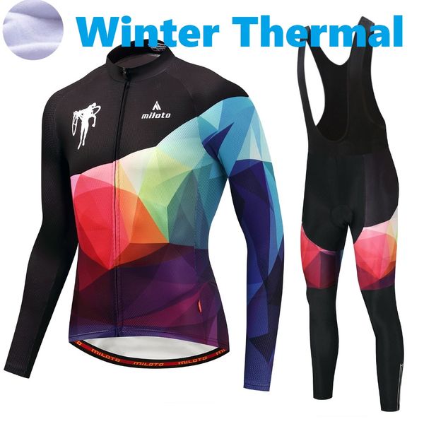 2023 Pro Mens Rider Noir Hiver Maillot De Cyclisme Ensemble À Manches Longues VTT Vêtements De Cyclisme Respirant VTT Vêtements De Vélo Porter Costume B35