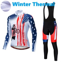 2023 Pro Herren Us Rider Winter Radfahren Jersey Set Langarm Mountainbike Radfahren Kleidung Atmungsaktive MTB Fahrrad Kleidung Tragen Anzug B35