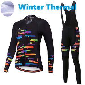 2023 Pro Femmes Brosse Coloré Hiver Maillot De Cyclisme Ensemble À Manches Longues VTT Vêtements De Cyclisme Respirant VTT Vêtements De Vélo Porter Costume B17