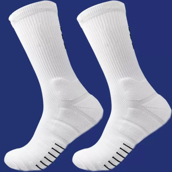 2023 Chaussettes de basket-ball professionnelles Bas mi-tube pour hommes Bas de serviette épaissi haut Haut Pression de combat réelle Crochet de sport Bas respirant N1