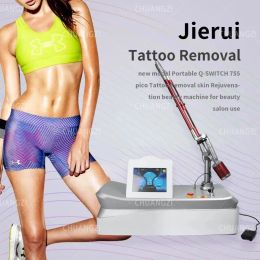 2023 Equipo de RF profesional Máquina de eliminación de tatuajes con láser para rejuvenecimiento Q Switch Nd Yag Picosegundo para certificación CE 755nm Tratamiento de pecas con láser Piel