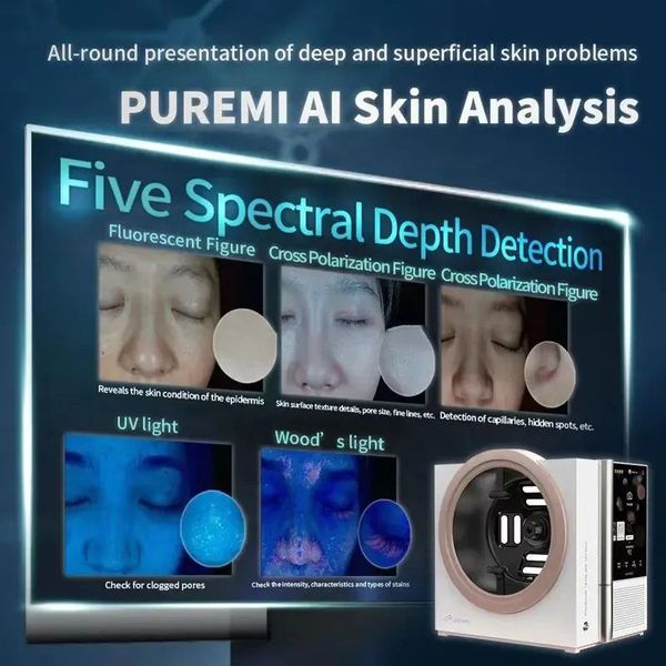 Machine professionnelle d'analyse de la peau, miroir magique UV, analyseur Facial, système de diagnostic de la peau, 2023