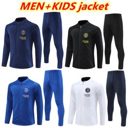 2023 PSGs volwassen trainingspak lange rits jas kit Survetement 22 23 24 psgs chandal futbol MBAPPE voetbal jassen trainingspakken voetbal trainingspak mannen kids set