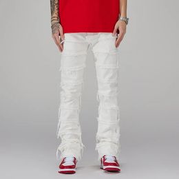 2023 Jeans grunge y2k blanc empilé punk pour le nouveau pantalon de coton féminin Hip Hop Kpop pour hommes 231222