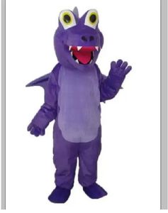 2023 Purple Thorn Dragon Mascot Kostuum Volwassen Halloween Verjaardagsfeestje cartoon Kleding