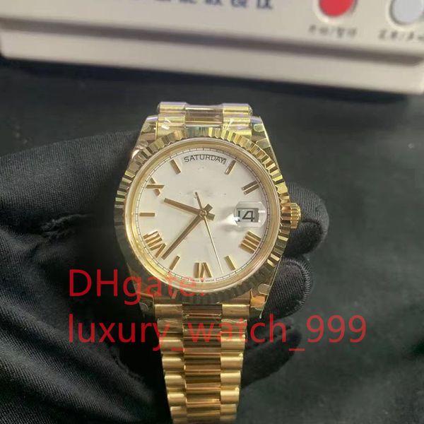 2023 QC Check Montre de luxe 41 mm Cadran Rome Jour-Date Cadran blanc Argent Jubilé Bague en or 18 carats Montre Saphir Acier inoxydable Mécanique Mouvement automatique Montre homme