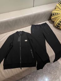 2023 Qualité Hommes Coton Classic Designer Survêtement SlongSleeve Casual Sportsuit AsianM-3XL Couleur noire