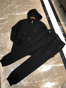 2023 Qualité Hommes Coton Designer Survêtement SlongSleeve Casual Sportsuit Taille asiatique M-3XL Couleur noire