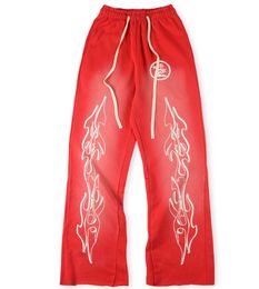 2023 Red Flare Pans Hommes 1 Femmes Lavage à l'eau Sports Taille élastique Casual Bell-bottoms