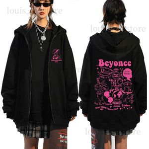 2023 Renaissance Beyonce World Tour Kpop Album Print Hoodie Sweatshirts Long Sleeve Streewear Pullover Clothes Zip Up Hoodie T230811