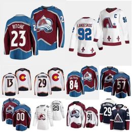 2023 Retro Avalanche Jersey Hockey Calum Ritchie Nathan Kinnon Mikko Rantanen Keith Kinkaid Pavel Francouz Justus Annunen Samuel Girard Erik Johnson 7953