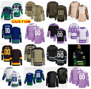 2023 Retro Retro Custom 74 Ethan Bear Hockey Jerseys 9 JT Miller 8 Garland 23 Ekman-Larsson Myers Schenn Camo Fights Cancer Bo Horvat Boes