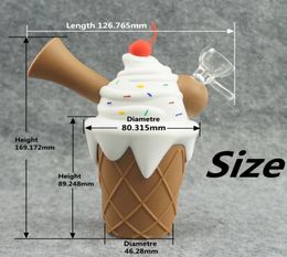 2023 RHS Noël sur du silicone en silicone à tuyaux de crème glacée à crème glacée Bong Silicone Pipe à main avec banger en quartz avec une usine entière1308468