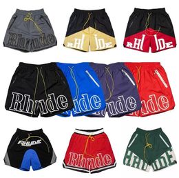2023 Rhude Men Shorts Athletic Casual Mesh Short High Quality Classic Beach Fashion Diseñador de lujo Casual Street Hip Hop Parejas Designer Shorts EE. UU. Tamaño