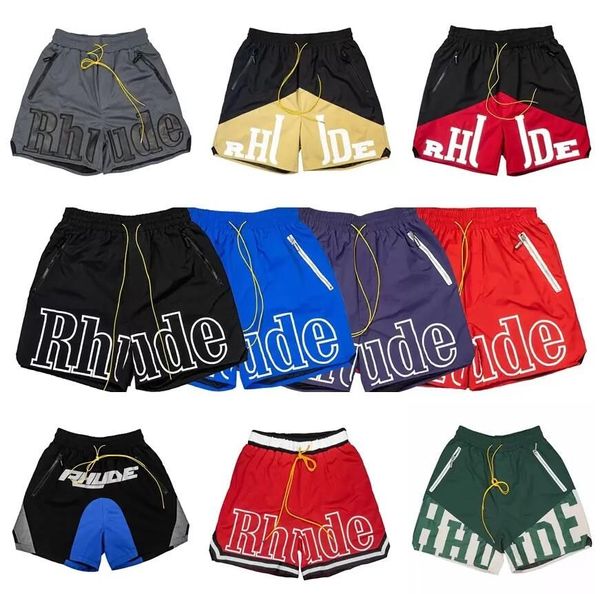 2023 Rhude Hommes Shorts Athlétique Casual Mesh Court Haute Qualité Classique Plage Mode De Luxe Designer Casual Rue Hip Hop Couples Designer Shorts USA Taille