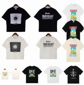 2023 Rhude T-shirt Designer Hommes Femmes Homme T-shirts Vêtements T-shirts Graphiques Motif Tops Été T-shirt À Manches Courtes Hip Hop Lettres Graffiti Imprimer Chemises Lâches Causal