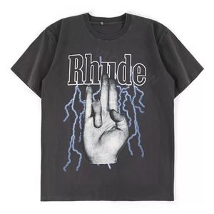 2023 Rhude T -shirt ontwerper Heren T -shirts Tide Gedrukte tee Men Dames Ronde nek Korte mouw T -shirt Casual losse mode High Street Hip Hop Tjaw