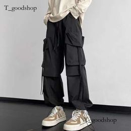 2023 ROPAMUJER Women Solid Color Workwear broek met meerdere zakken Casual High Taille Fashionable veelzijdige Tro Men's Ladingbroek -8878 47D