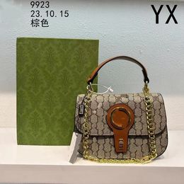 2023 Ronde in elkaar grijpende G chian tas Blondie schoudertas ophidia handtas Designer dames Crossbody Bags dame sacoche luxe lederen tassen 699268 Goudkleurige hardware