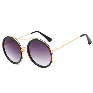 2023 Lunettes de soleil de luxe Round Brand Designer Dames Lunettes de soleil cristallin surdimension