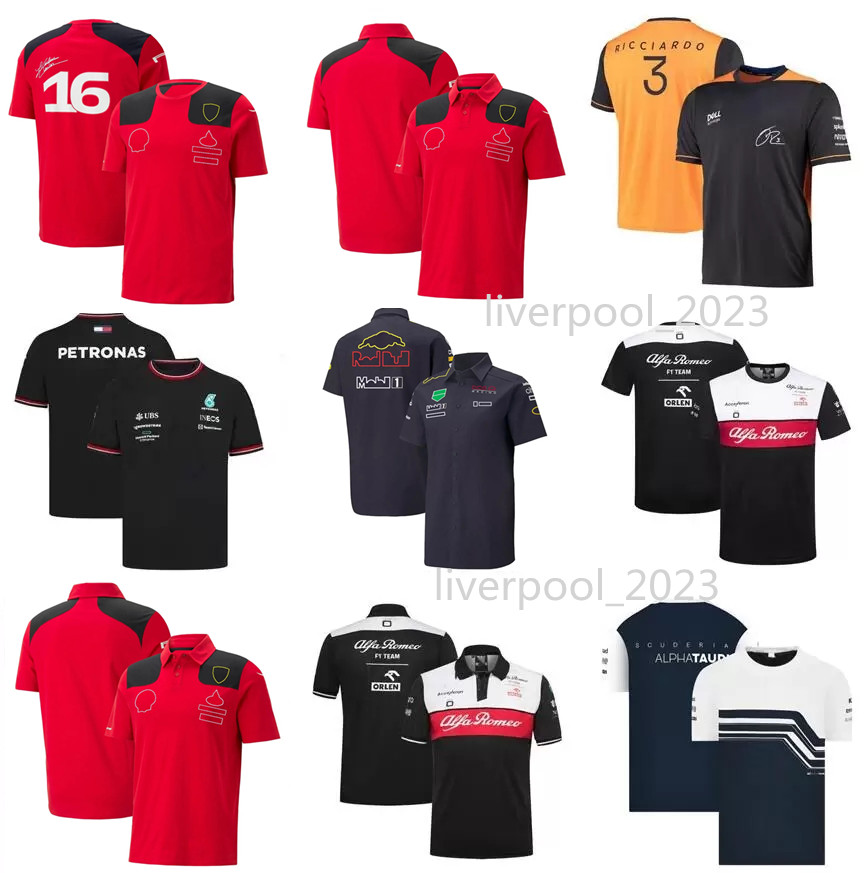 2023 Rugby Jerseys Mercedes AMG Petronas F1 2022 Team T-Shirt - Weib Summer F1 Formula 1 Polo Jersey New 2022 T-Shirt manica corta
