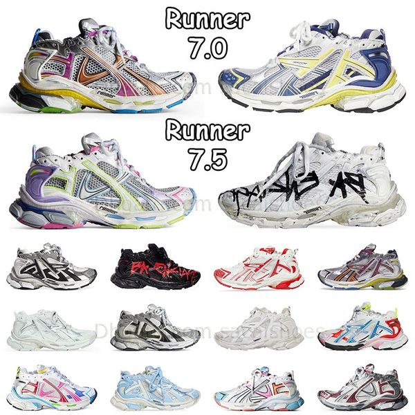 2024 coureur 7 7.0 7.5 77.0 chaussures hommes femmes mocassins baskets de créateur triple s piste LED noir et blanc rose violet beige baskets de luxe baskets coureurs tennis