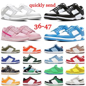 2023 Chaussures de course décontractées basses Panda avec boîte femmes hommes baskets triple rose Gris Fog Fuchsia Team Green Why So Sad UNC Georgetown baskets pour hommes grande taille 36-47