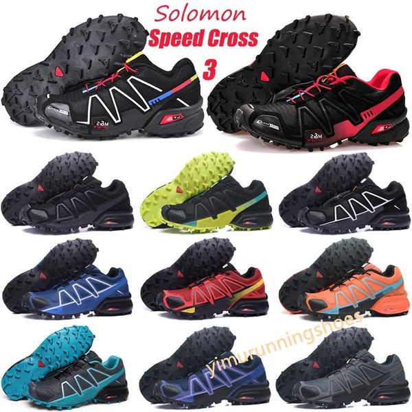 2023 Chaussures de course Salomon Baskets Speed Cross 3.0 III CS Hommes Chaussures de sport Noir Rouge Blanc Bleu foncé Apple Vert Jaune Baskets de sport de plein air L1