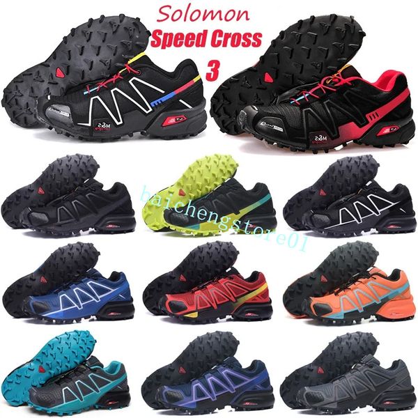 2023 Zapatillas para correr Salomón Zapatillas de deporte Speed Cross 3.0 III CS Hombres Hombres Zapatos casuales Negro Rojo Blanco Azul oscuro Manzana Verde Amarillo Entrenadores deportivos al aire libre B4