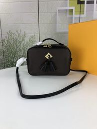 2023 SAINTONGE MINI Tassen Tassel Clutch messenger vrouwen echt leer designer vierkante pakket portemonnee crossbody avond schoudertas St Sulpice BB brief bloem handtas