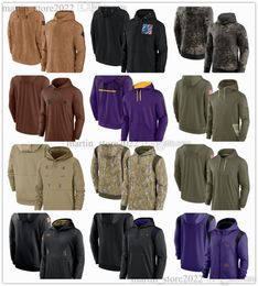 2023 Salute To Service voetbaltrui Hoodies Kirk Cousins Justin Jefferson T.J. Hockenson Harrison Smith Byron Murphy Jr. K.J. Osborn Danielle Hunter Heren Dames Jeugd