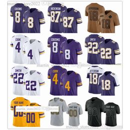 Maillot Salute To Service 2023 84 Randy Moss 10 Fran Tarkenton 22 Paul Krause 28 Adrian Peterson 44 Chuck Foreman 56 Chris Doleman 80 Cris Carter 88 Alan Page John Randle