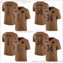 Maillots Salute To Service Limited 2023 34 Walter Payton 1 Justin Fields 10 Chase Claypool 85 Cole Kmet 4 Eddie Jackson 11 Darnell Mooney 24 Khalil Herbert 2 DJ Moore