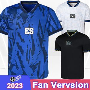2023 Salvador National Team Mens Soccer Jerseys Larin Tamacas D.ceren Home Blue Away White 3rd Shirts de football noir uniformes à manches courtes