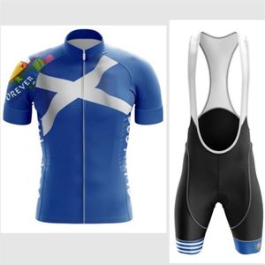 2023 escócia conjunto camisa de ciclismo clássico mtb ciclismo bib shorts kit reflexivo personalizado roupas da bicicleta maillot271r