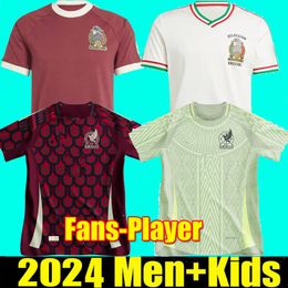 S-4XL México 2024 Copa América RAUL CHICHARITO Camisetas de fútbol 2023 LOZANO DOS SANTOS 24 25 H.LOZANO Hombres Niños Camisetas de fútbol Uniformes Fans Versión del jugador