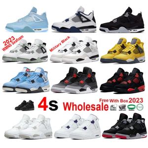 2023 Seafoam 4 Paars Metallic 4s Basketbalschoenen Heren Dames Rood Thunder Infrarood Oreo SE Craft Neon Fire Rood Met Doos Totaal Oranje Voetbal Grijs Sneaker Wit Cemnet