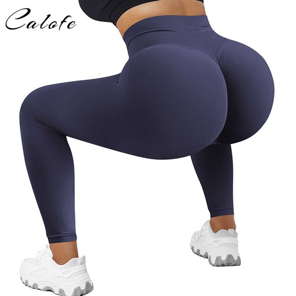 2023 sans couture tricoté Fitness Gym pantalon femmes taille haute Yoga hanches serré pêche fesses Nude entraînement Leggings