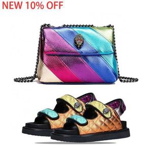 2023 Venta de zapatos y bolsos Set para mujer Kurt Geiger Rayas Cross-body Rainbow Bag Brand Goods