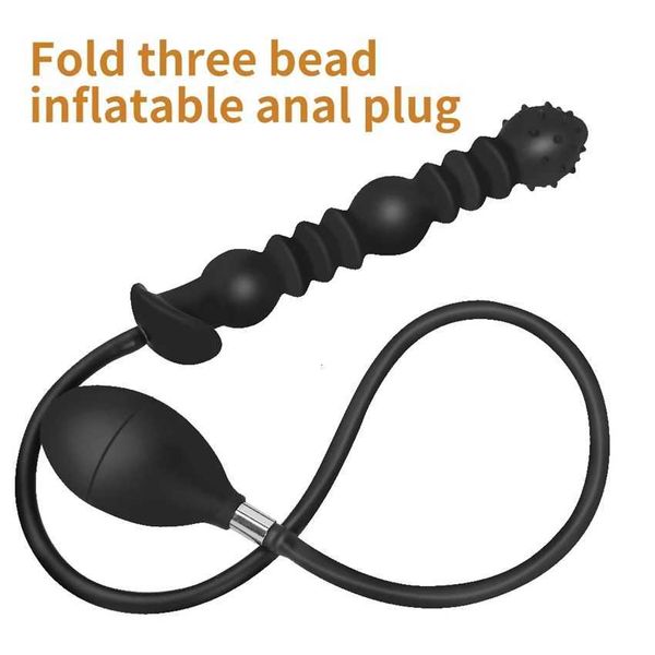 2023 Sex Toy Massager Expansion 18-52cm Super Long Gonflable Anal Plug Pliant Gonfler Buttplug Énorme Gode Pompe BDSM Fist Strap on Pull Bead Toys Meilleure qualité