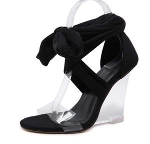 2023 Sexy Ankle Wrap Talons transparents Fashion Femmes Chaussures Sandales Platform Cordeaux Sandales Taille 35 à 416511725