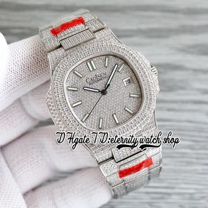 2023 SF twf5711 324SC A324 Montre automatique pour hommes pavé de diamants marqueurs de bâton de cadran entièrement glacé bracelet en acier inoxydable super édition montres de bijoux d'éternité