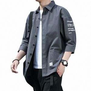 2023 Chemises Hommes Beau Fi Streetwear Design Japonais Harajuku Coréen Été Tout-match Adolescents Collège Vêtements Unisexes Ins S7BA #