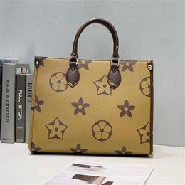 2023 sacs à bandoulière femmes sac classique mode diamant sac grand toile fourre-tout sac à provisions viennent avec petite pochette marron luxe