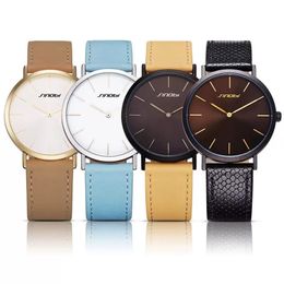 2023 SINOBI Nieuwe Mode Zwarte Dames Horloges Lederen Horlogeband Luxe Merk Eenvoudige Dames Genève Quartz Klokken relogio feminino