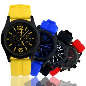 2023 Sinobi Sport Women's Pols Watches Casula Geneva Quartz Kijk zachte siliconen band modekleur betaalbaar Reloj Mujer