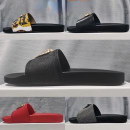 2023 Slide Slippers Designer Schoenen Luxe Slides Zomer Mode Brede Platte Slipper mannen en vrouwen Sandalen Slippers Flip Flops maat 35-46