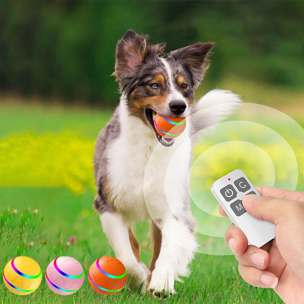 2023 jouet pour chien intelligent électrique interactif chien chat balle Rechargeable drôle automatique boule de roulement rotation sautant jouer LED balle