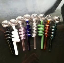 2023 Smoking Pipe Mini Hookah bongs de vidrio Freidora espiral de color en forma de metal colorido